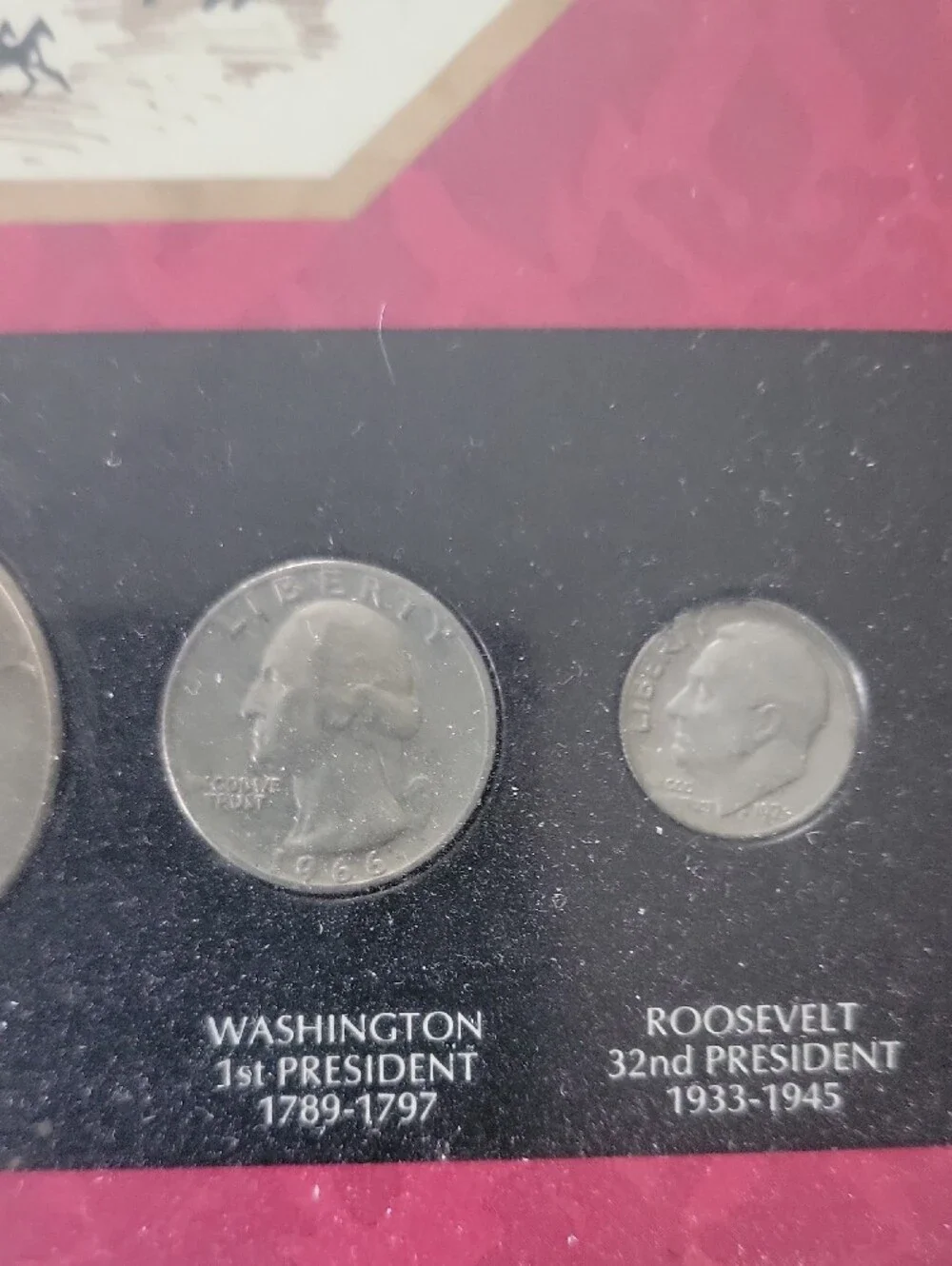 United States Presidential Coin Set in Pink Mat Framed Accent